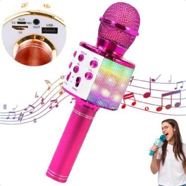 Imagem de Microfone Musical Karaokê Infantil Brinquedo Sem Fio com Bluetooth e A
