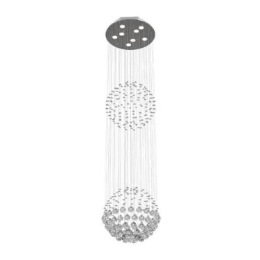 Imagem de Lustre de Cristal Legitimo Globo Duplo 40cm Pé Direito Alto - Arevo Il
