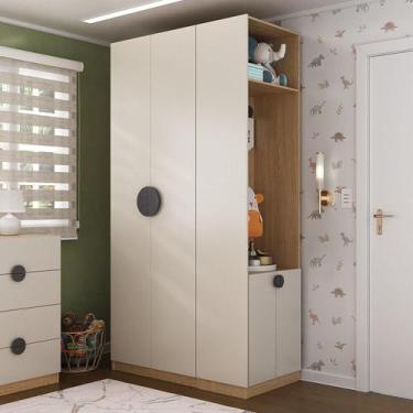 Imagem de Conjunto Modulado Infantil 2 Peças com 4 Portas 2 Gavetas com Nichos e