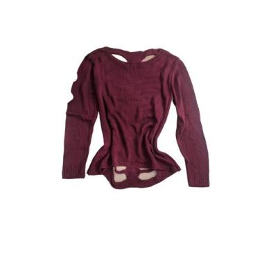 Imagem de Blusa Feminina Malha Manga Longa Detalhe Vazado Nas Costas - Multmix, 