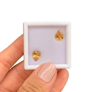 Imagem de Topázio Imperial Laranja Gota Par 3,69ct - SP GEMAS