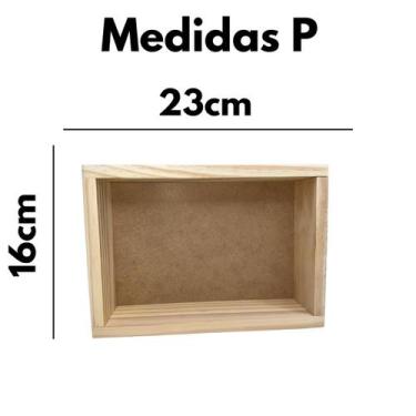 Imagem de Kit Caixinha Bandeja de Madeira Retangular P 16cm x 23cm - Classe Arte