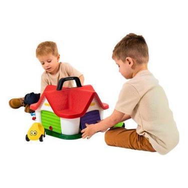 Imagem de Brinquedo Educativo Infantil Garagem Encaixe Formas Didática - Hyper C