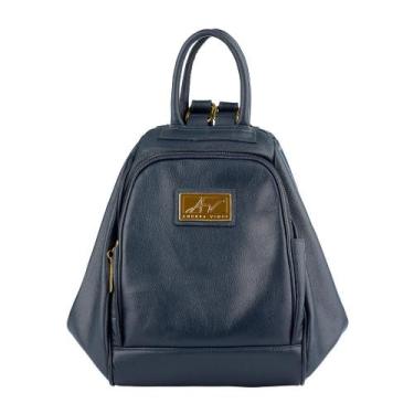 Imagem de Mochila de couro 3 em 1 Sabrina azul Feminino - Andrea Vinci, Azul