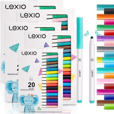 Imagem de Marcadores Lexio 100 Laváveis e Não Tóxicos 20 Cores