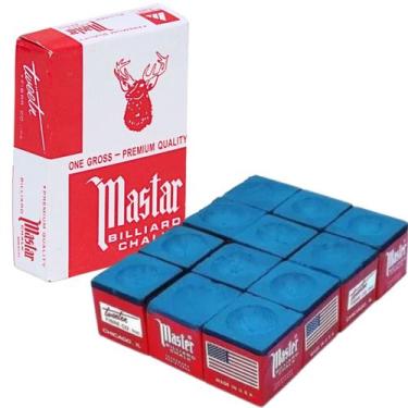 Imagem de Kit Com 12 Giz de Sinuca Profissional Premium Master Azul - Castela