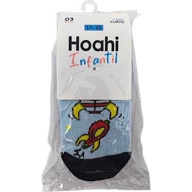 Imagem de Meia Infantil Menino Kit 3 Pares Casual Dia a Dia Cano Curto Conforto  Hoahi 004hoic21215
