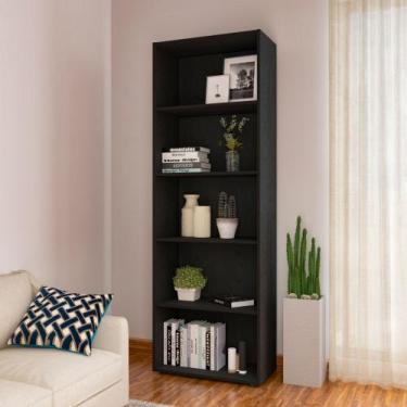 Imagem de Estante para Livros com Sapatas Antiumidade 5 Prateleiras Multy Preto 