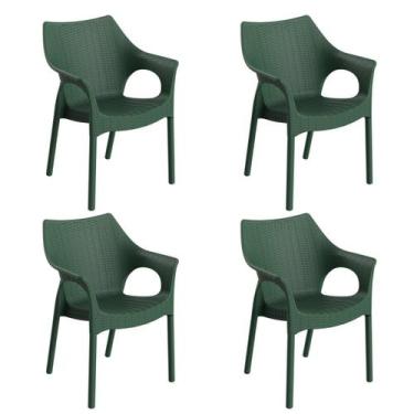 Imagem de Conjunto com 4 Cadeiras para Jardim Relic Verde/Alecrim - Im In Home