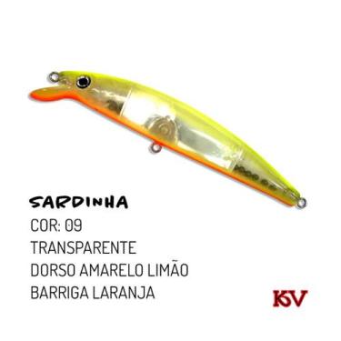 Imagem de Isca Sardinha Da Kv Artificial plug Meia Água barbela 13,5cm, 9