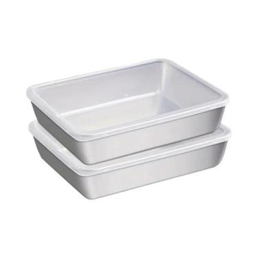 Imagem de Conjunto De Recipientes De Armazenamento De Alimentos Em Aço Inoxidáve