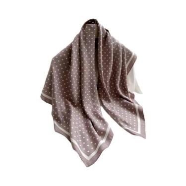 Imagem de Lenço De Cabelo Quadrado De Cetim Sarjado Feminino 90cm Com Estampa De
