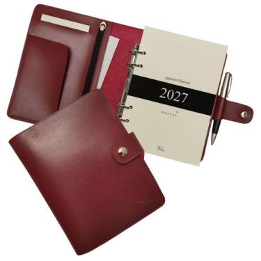 Imagem de Agenda Planner 2027 191-R Raffai Couros, Vermelho