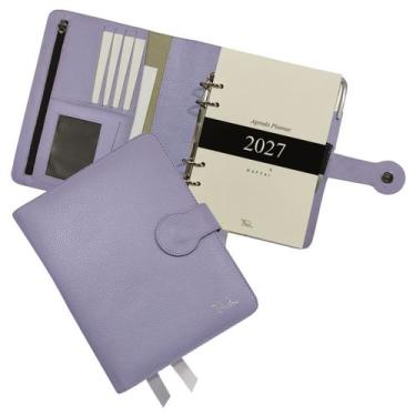 Imagem de Agenda Planner Couro 2027 126-R Personalizada Raffai Couros, Lavanda