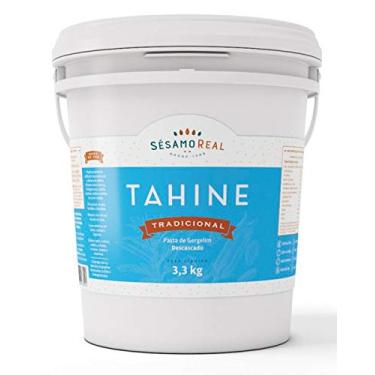 Imagem de Tahine Tradicional 100% Natural Sésamo Real – Pasta de Gergelim Descascado Sem Aditivos, Vegana e Rica em Nutrientes e Proteína - Moído em Pedra - 3,3Kg