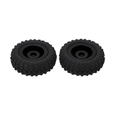 Imagem de Pneu de borracha de aro de roda 50 mm, pneu de borracha de aro de roda 1/24 texturas irregulares para carro RC AXIAL SCX24(Preto)