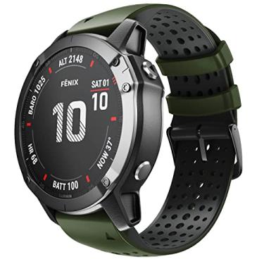 Imagem de Hoopyeecase Compatível com Fenix 6X pulseira de relógio ,26mm Largura Suave Silicone pulseira de relógio por Garmin Fenix 6X/Fenix 5X/Fenix 5X Plus/Fenix 6X Pro/Fenix 3/Fenix 3 HR/Fenix 3 Sapphire smart watch