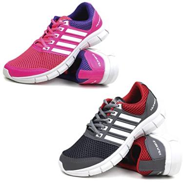 Imagem de Tenis Sneakers Casual Academia Caminhada em Nylon Conforto cor:Rosa;Tamanho:38
