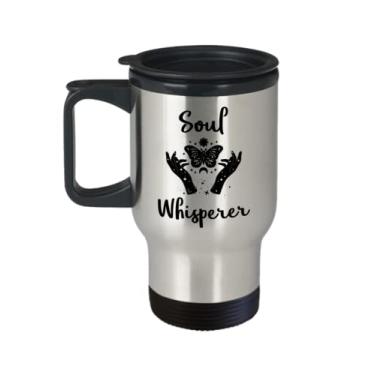 Imagem de Caneca de viagem Soul Whisperer – Copo de café isolado Soul Whisperer – Presentes Soul Whisperer
