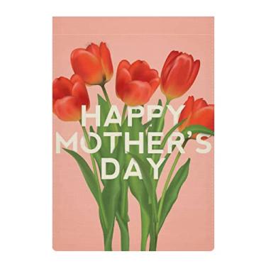 Imagem de Bandeira de jardim para o Dia das Mães Flores florais Hello Welcome House Bandeiras para casa e quintal para vaso de flores externo, impressão dupla lateral, 30,5 x 45,7 cm de linho de juta