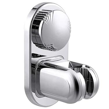 Imagem de Suporte de Chuveiro Ajustável Montagem na Parede Ventosas Universais Para Chuveiro ABS 360° Suporte de Banheiro Giratório 5 Modos Base de Fixação, Prata