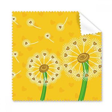 Imagem de Pano de limpeza de flores de dente-de-leão com flor amarela limpador de óculos 5 peças