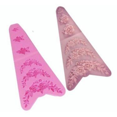 Imagem de Molde De Silicone Arabesco Com Flores