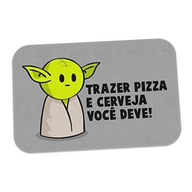 Imagem de Tapete Yaay Mestre MiniOda Trazer Pizza e Cerveja - Vermelho, Laranja, Marrom - 60 x 40 cm - Tapete de �rea - Contempor�neo