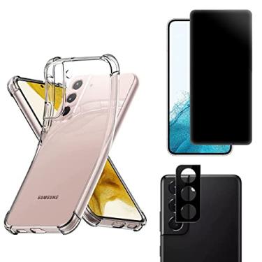 Imagem de Kit Capa Case Silicone Compatível com Galaxy S21 + Película Privacidade + Película Câmera