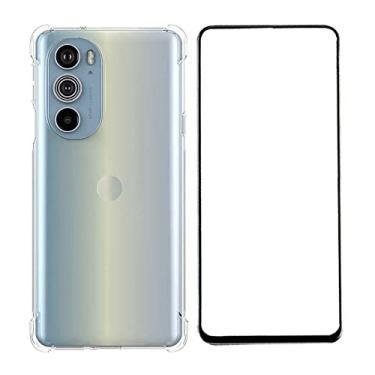 Imagem de Capa Capinha Anti Impacto + Película Vidro Temperado 3D 9D Compatível com Motorola Edge 30 Pro 5G