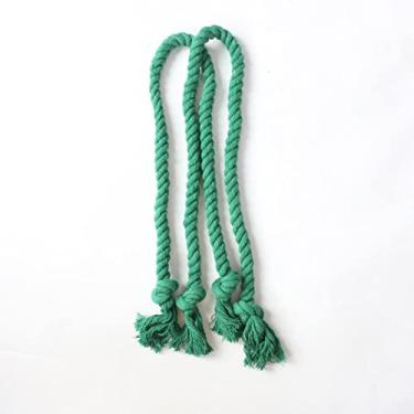 Imagem de 2/4/8 Pcs Decoração de cortina Tiebacks Cortina de gravata Titular de corda de tecido feito à mão Retenções de corda de cânhamo Fivela Acessórios de cortina, verde, pacote de 4 peças