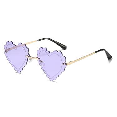 Imagem de Óculos de sol de moda em forma de coração óculos de sol de amor heteromorfos de moda versáteis homens e mulheres, 7, tamanho único