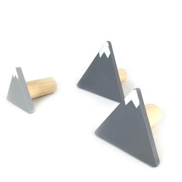 Imagem de Kit C/3 Ganchos De Madeira Alpes Cinza