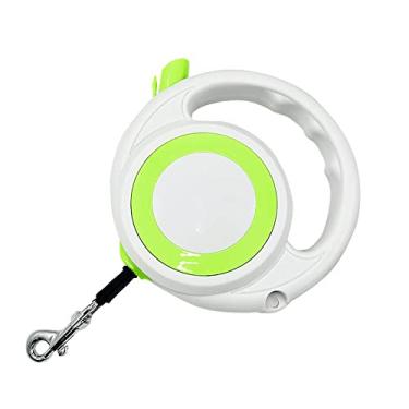 Imagem de Coleira retrátil para cães para fita de nylon Coleira de caminhada para cães pequenos médios Coleira de corda longa para treinamento de cães cordão de verificação para atividades ao ar livre, acampamento ou quintal, verde, 5 m/16,4 pés