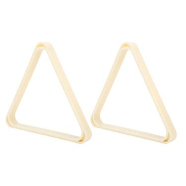 Imagem de Rack Triangular de Bilhar 2 Peças, Suporte de Bola de Mesa de Sinuca Forte Suporte de Bola de Mesa de Bilhar Suporte de Posicionamento para Bola de Bilhar de 5,25 Cm Branco
