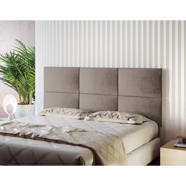 Imagem de Painel Estofado Casal San Miguel Rufato - Linho Rustico