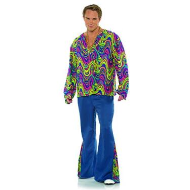 Imagem de UNDERWRAPS Fantasia masculina reativa à luz negra dos anos 60 - psicodélico, Multi, tamanho nico