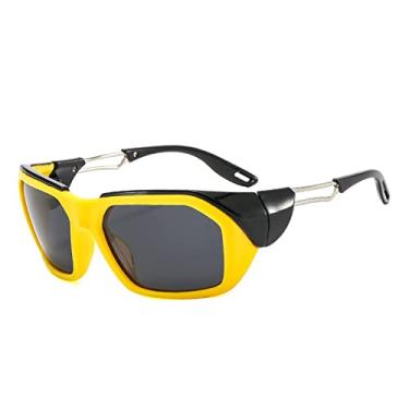 Imagem de Óculos de sol polarizados esportivos masculinos, óculos de sol de luxo, óculos de sol masculinos de armação grande, óculos de pesca de ciclismo, C3 amarelo preto, lente polarizada