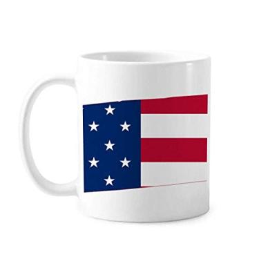Imagem de Tennessee EUA Mapa Estrelas Listras Forma Bandeira Caneca Cerâmica Café Porcelana Utensílios de Mesa