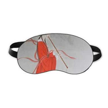 Imagem de Flauta Vermelha Beleza Pintura Chinesa Sono Eye Shield Soft Night Blindfold Shade Cover