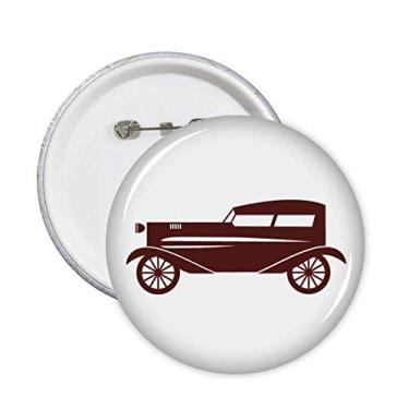 Imagem de Emblema geométrico marrom clássico carro contorno pinos crachá botão decoração acessório 5 peças
