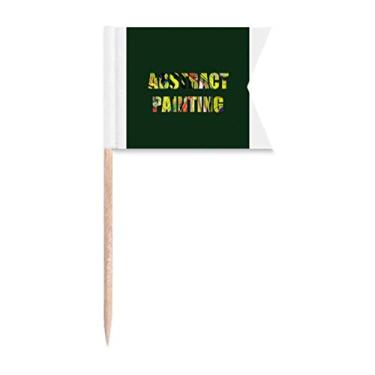 Imagem de AbstractPainting Imitação Natureza Palito Bandeiras Marcação de Rotulagem para Bolo Festa Prato de Queijo