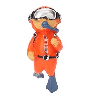Imagem de Aquário Astronauta Decoração Inofensiva PVC Decorações Flutuantes para Peixes Com Bola Flutuante (Protótipo de Gordura Laranja)