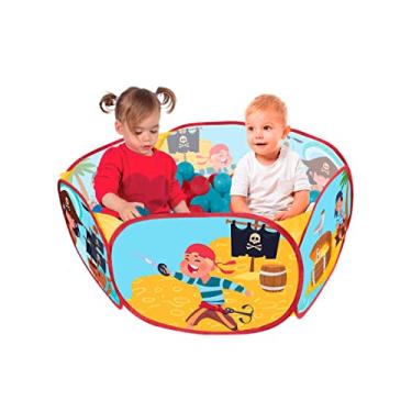 Imagem de Zippy Toys Piscina de Bolinha Tema Pirata - Estrtura de Poliéster; Fácil de Montar e Leve Para Transportar, Recomendado Para Crianças Acima de 3 Anos; Acompanha 50 Bolinhas Coloridas; 88 x 81 x 38cm