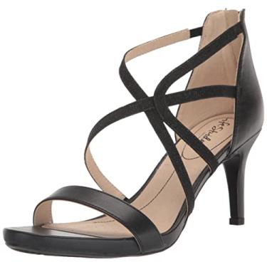 Imagem de LifeStride Sandália feminina com tiras, Brilho preto, 38