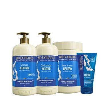 Imagem de Kit Neutro - Brilho Natural Bio Extratus (Shampoo/Condicionador/Banho de Creme 1L/ Finalizador 150g)