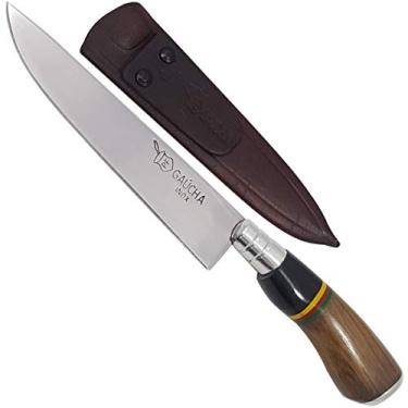 Imagem de Facas Gaúcha, 1006MRS, Faca Gaúcha 6 Polegadas Cabo Madeira e Chifre com Listras, cor Marrom