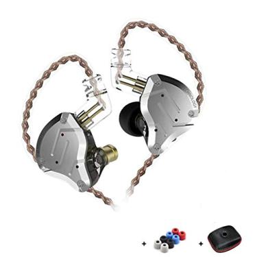 Imagem de KZ ZS10 Pro 4BA+1DD Fones de ouvido híbridos HiFi Bass metal fones de ouvido em monitor de DJ de orelha com fio esportes exercícios fones de ouvido (sem microfone) (preto)