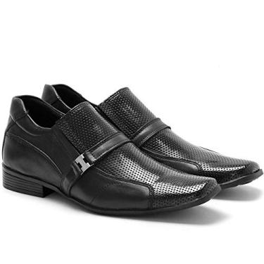 Imagem de Sapato Social Ded Calçados Fivela Couro Masculino (44, Preto)
