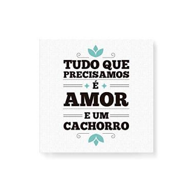 Imagem de Arte Maníacos Quadro Decorativo em Tela Canvas Amor e Cachorro - 50x50cm